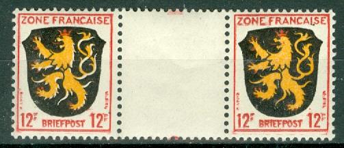 Germany - Allied Occupation - French Zone - Scott 4N6 Pair MNH