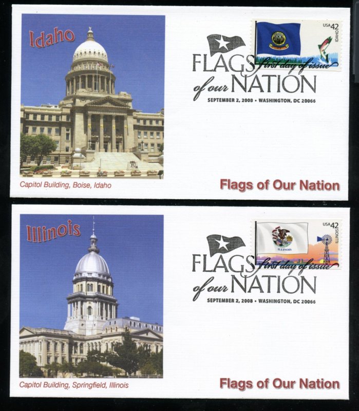 US 4283-4292 Flags of our Nation  set of 10 UA Fleetwood cachet FDC DP