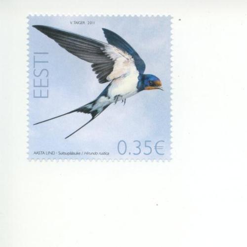 2011 Estonia Bird Year - Barn Swallow (Scott 669) MNH