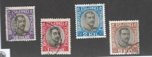 Iceland  SC #O46-O49 Used F-VF SCV$83.75...tough to find!