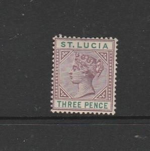 St Lucia 1891/8 Die 2, 3d MM SG 47