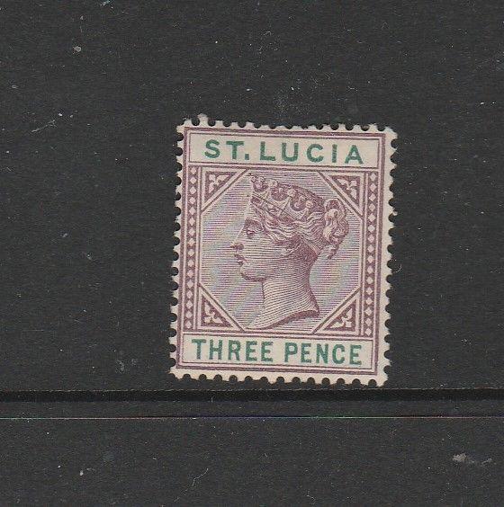 St Lucia 1891/8 Die 2, 3d MM SG 47