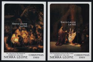 Sierra Leone 1157-66 MNH Christmas, Art, Paintings, Rembrandt