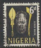 Nigeria  SG 95 SC# 107 Used 1961 Definitive Benin Mask  please see scan