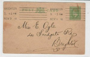England 1911 Brighton Cancel Wooing Lady Chat up Stamp Card to Brighton Ref34930
