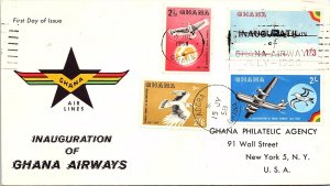 Ghana, Worldwide First Day Cover, Aviation, Birds