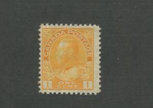 King George V 1922 Canada 1c Orange Yellow Postage Stamp #105 Value $60