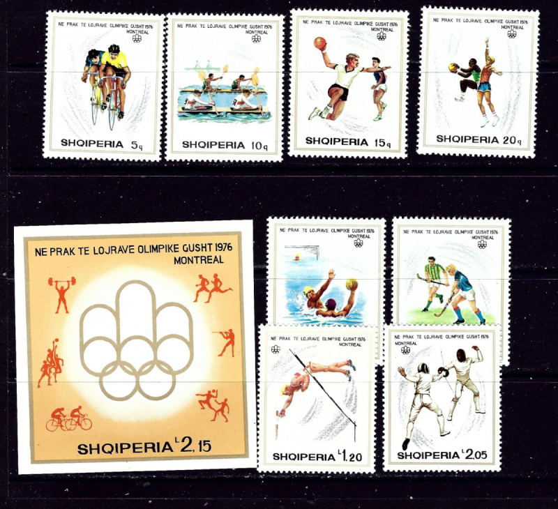 Albania 1696-1704 MNH 1975 Olympics including S/S