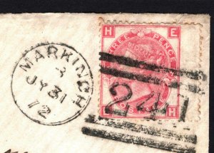 GB SCOTLAND SG.103 Plate 7 Cover Markinch Germany POSTE RESTANTE 1872 G68b