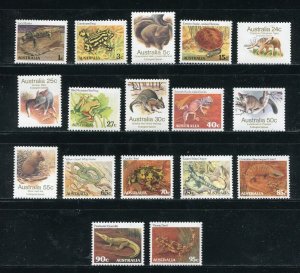 Australia 784 - 800 Wildlife, Definitive Stamp Set MNH