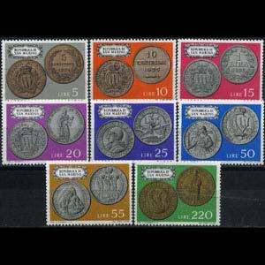 SAN MARINO 1972 - Scott# 790-7 Coins Set of 8 LH