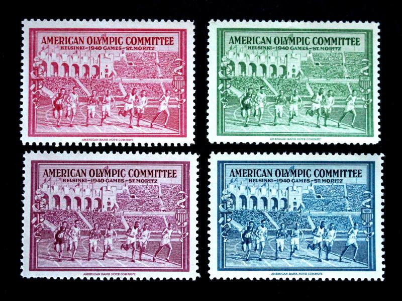 OLYMPIC STAMPS 1940 HELSINKI  MNH - AMERICAN BANK NOTE COMPANY, SET OF 4