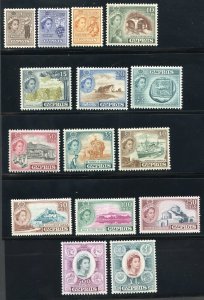 CYPRUS 1953 QUEEN ELIZABETH II PICTORIALS SCOTT #168/82, SG #173/87  MINT  NH