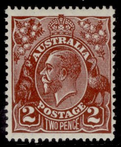 AUSTRALIA GV SG98, 2d red-brown, LH MINT. Cat £19.