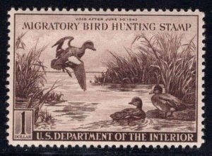 MOMEN: US STAMPS # RW9 DUCK MINT OG H XF $95+++ LOT #86590-9