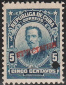 1911 Cuba Stamps Sc 250 Major General  Ignacio Agramonte Specimen MNH