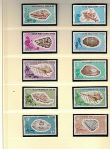 AFARS & ISSAS Sc 382-91 NH 1975 - SET+IMPERFS+COLOR PROOFS - SEA SHELLS- (WG17)