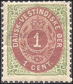 Danish West Indies 5e Mint,OG,HR... SCV $25.00