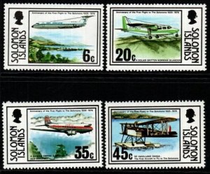 SOLOMON ISLANDS SG330/3 1976 50TH ANNIV OF FIRST FLIGHT TO SOLOMON MNH