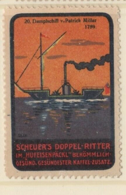 Germany History of Ships #20 Steam Powered Ship 1789 NG Artist F. Seck