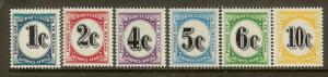 South West Africa, Scott #J96-J101; Postage Dues, MLH