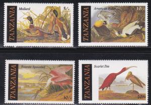 Tanzania # 306-309, Birds - Audubon Bird Illustrations, Mint NH, 1/2 Cat