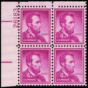 US #1036a LINCOLN MNH UL PLATE BLOCK #26183