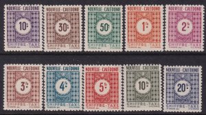 New Caledonia 1948 Sc J32-41 postage due set MLH*