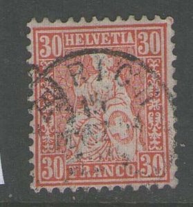 Switzerland 1862 Sc 46 FU