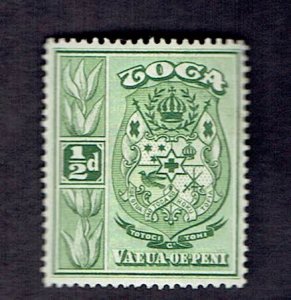 TONGA SCOTT#73 1942 1/2d COAT OF ARMS OF TONGA - MH