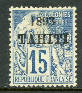 French Colony 1893 Tahiti 15¢ Blue Scott #22 Mint G178