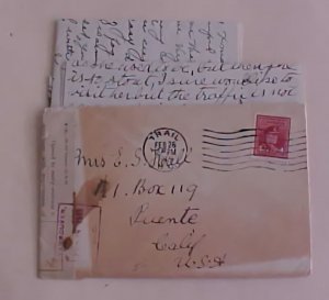 CANADA TRAIL BC WITH LETTER CENSORED COVER FEB 1945 TO USA