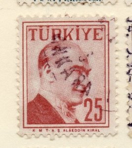 Turkey 1957 Early Issue Fine Used 25k. 093055