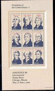 US Stamp #2216 MNH - Ameripex Se-Tenant Souvenir Sheet of 9