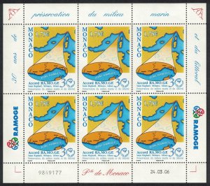 Monaco Anniversary of RAMOGE Sheetlet of 6v 2006 MNH SG#2758 MI#2801