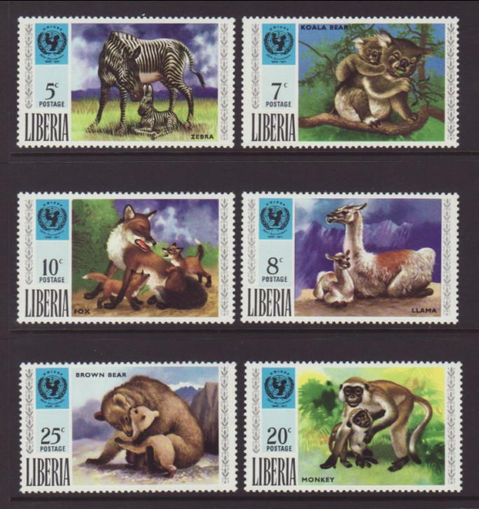 Liberia 571-576 Animals MNH VF