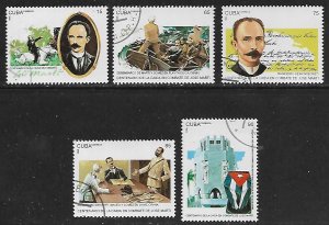 Cuba # 3639-3643 - Death Centenary of José Marti, set - unused CTO.....{R5}