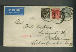 1933 Nairobi Kenya KUT Imperial Airways Cover to Czechoslovakia via Athens