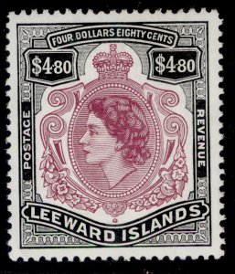 LEEWARD ISLANDS QEII SG140, $4.80 brown-purple & black, M MINT. Cat £25.