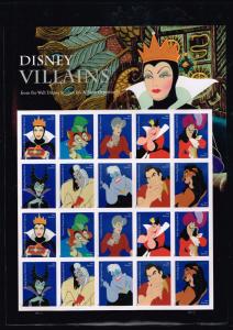 USA 5213 - 5222 - Disney Villians - Pane (20) - MNH  - VF - CV - $19.50