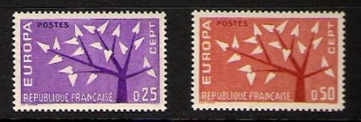 France #1045-46 Europa 1962 NH Cat. $ .50