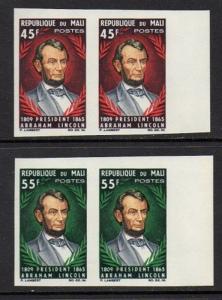 Mali 1965 Lincoln Imperf Pair VF MNH (72-3)