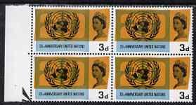 Great Britain 1965 United Nations 3d two matched blocks o...