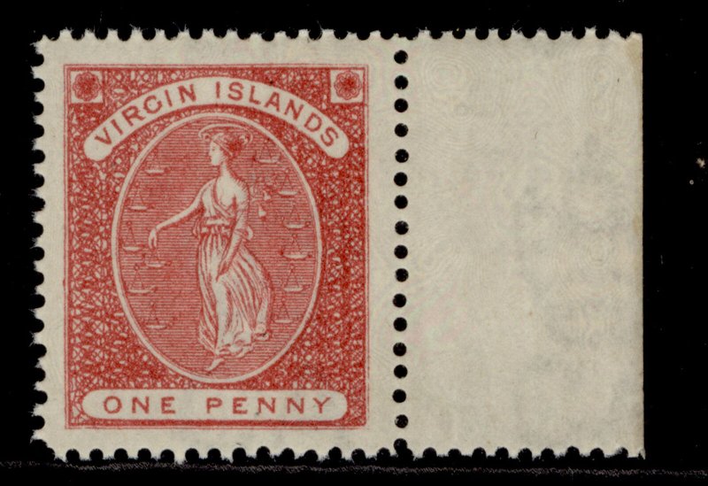 BRITISH VIRGIN ISLANDS QV SG33, 1d rose-red, NH MINT. 
