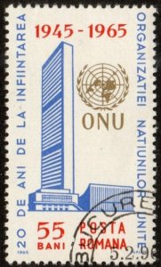 Romania 1717 - Cto - 55b UN Headquarters Building, New York City (1965)