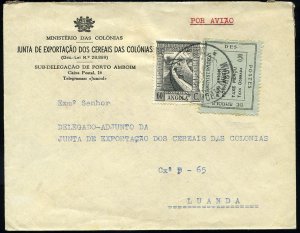 Portuguese Colonies, Angola #Sanabria 12, 1945 Emergency Air Post, 90a green ...