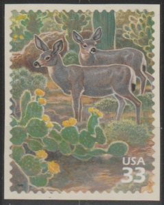 #3293f, Deer, in mount MNH, '.33 cent'