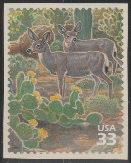 #3293f, Deer, in mount MNH, '.33 cent'