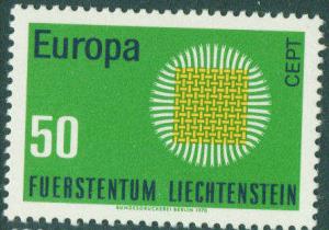 LIECHTENSTEIN Scott 470 MH* Europa 1970 stamp