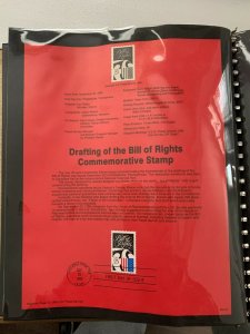 USPS Souvenir Page Scott 2421 1989 drafting of the bill of rights  stamp